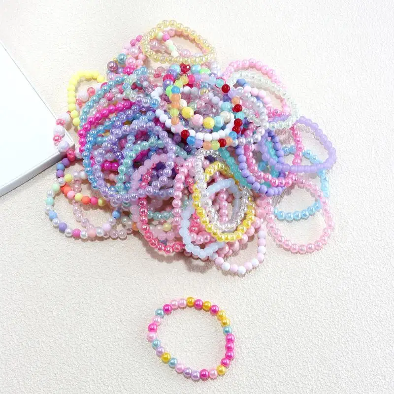 Fashion Colorful Beads Bracelet Kids Girls Birthday Party Favors Goodie Pinata Filler Baby Shower Wedding Guest Treat Gifts view 4