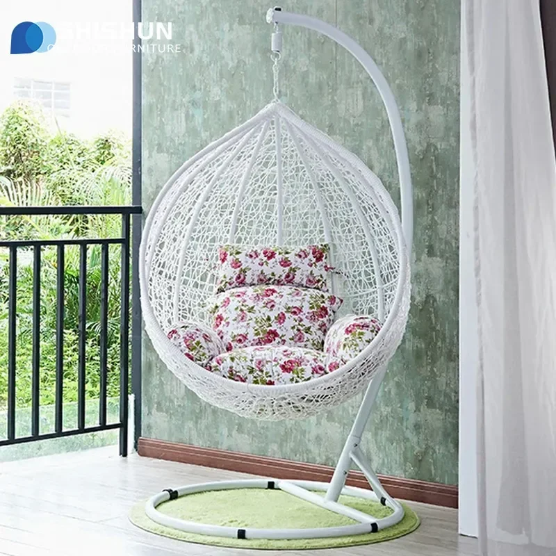 YAO Outdoor Rattan Hanging Chair Blue Swing for Home Balcony Living Room Courtyard Floor Lazy Leisure Bird Nest Basket Seat