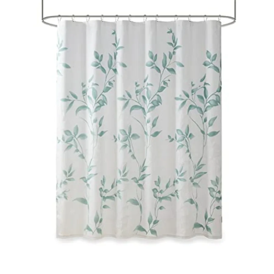 

Cecily Shower Curtain Luxurious Botanical Leaf Print Modern Serene Bathroom Décor Machine Washable Bath Privacy Screen 72x72