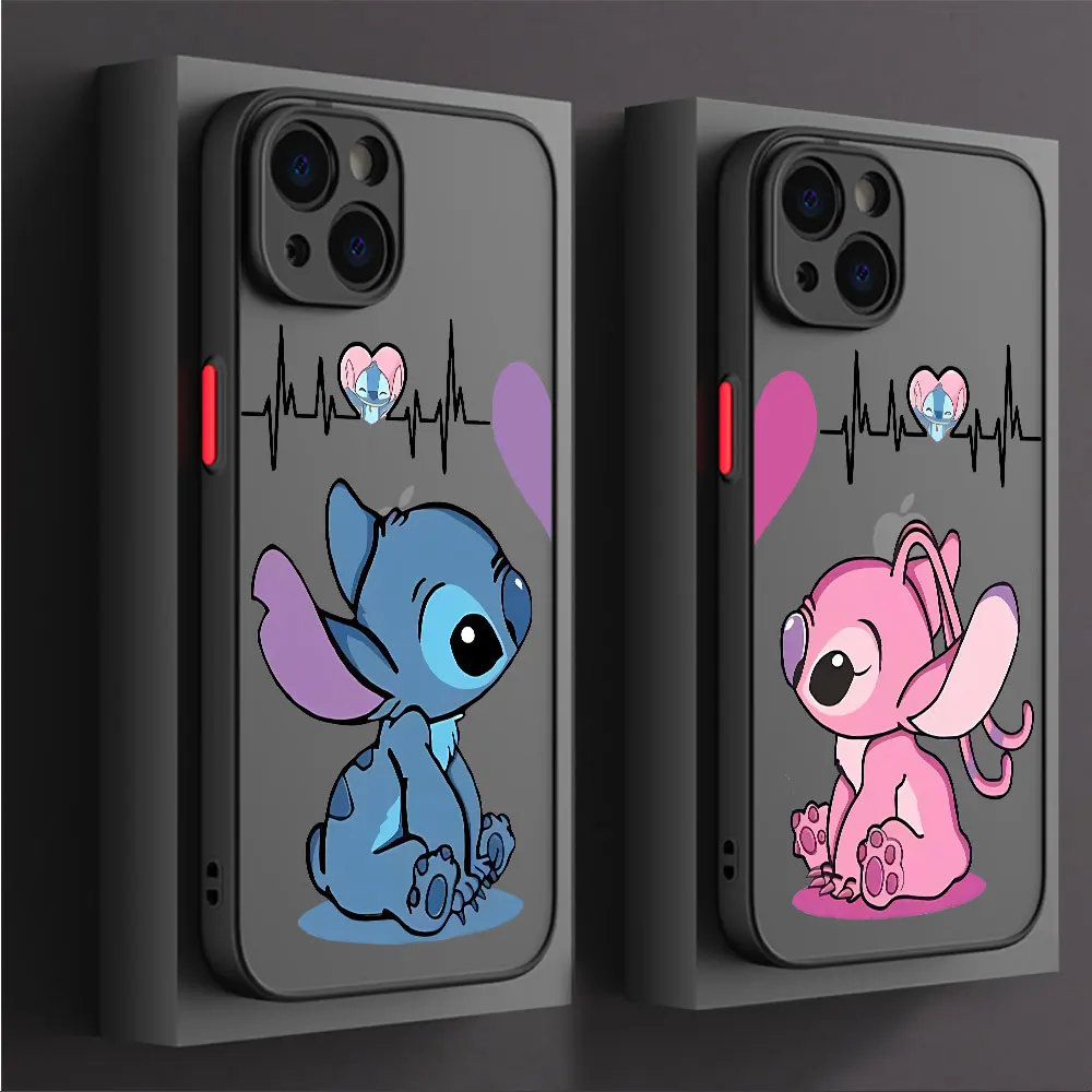 Disney Stich Angle Lover Case for Samsung Galaxy A13 A33 A14 A53 A24 A72 A22 A54 A34 A32 A73 A23 A52 5G Soft Cover Luxury 