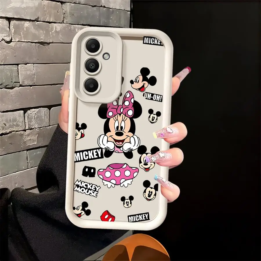 Capa para Samsung Galaxy A21s A36 A22 A32 A54 A55 A25 A26 A24 A73 A56 A35 A52 Capa de Telefone Bonita Disney Mickey Minnie Mouse