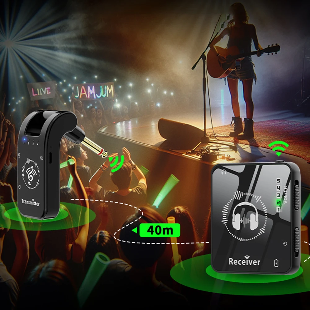 Wireless In-Ear Monitor System Rechargeable Transmitter Receiver for Studio Band Rehearsal Live Performance
