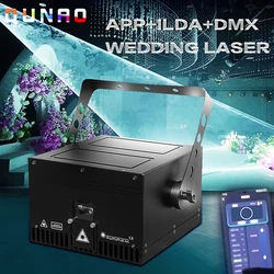 Proyector 3D de efectos de iluminación RGB, dispositivo de 10W con aplicación láser Dream Wedding con círculo blanco, equipo de Dj, haz fuerte, para eventos de baile, novedad