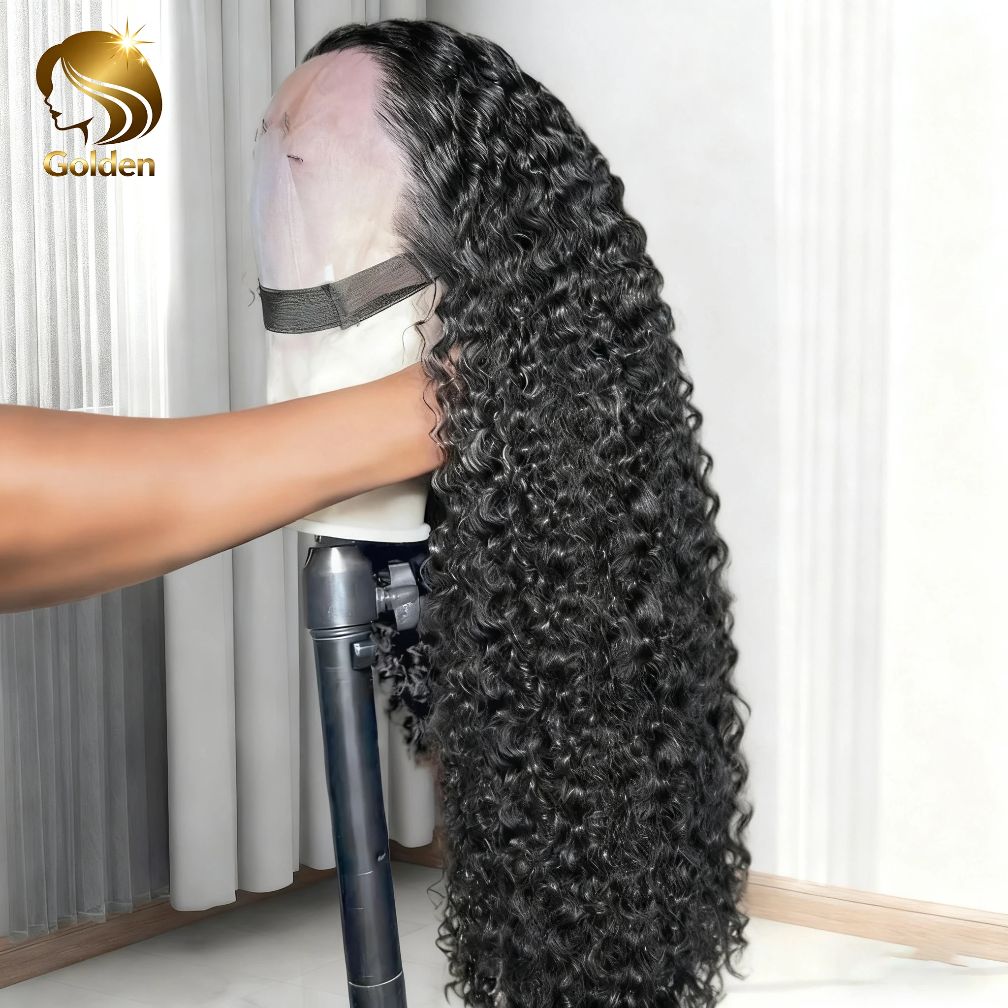 الذهبي 200% الكثافة مجعد 13x6 13x4 HD الدانتيل أمامي خصلات الشعر المستعار الإنسان 30 40 بوصة موجة عميقة 5x5 ارتداء والذهاب شعر مستعار بدون صمغ للنساء