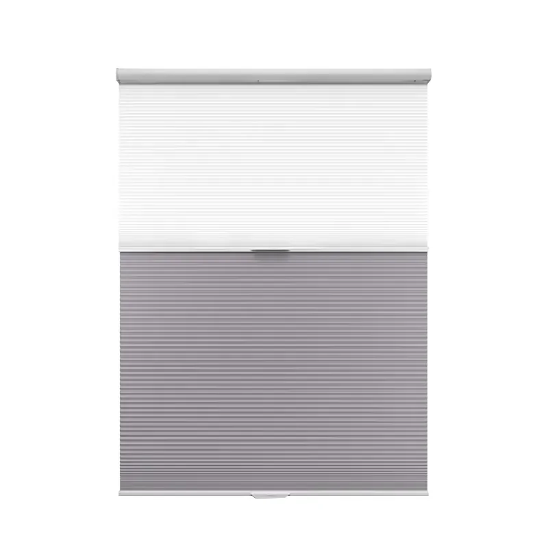 Living room cordless blackout honeycomb pleated curtain built-in installation plain weave technology