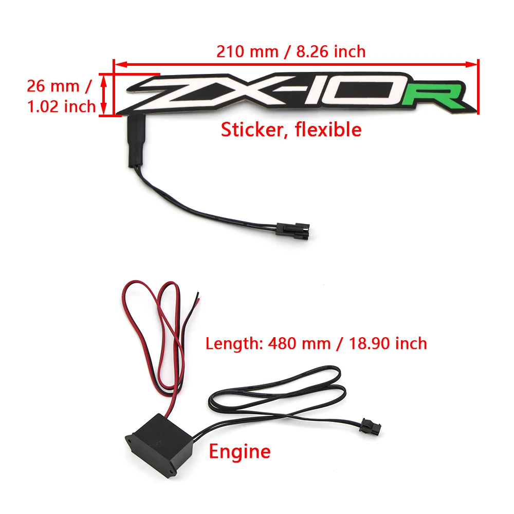 

Moto Night Riding Signal Light Luminous Sticker For Kawasaki ZX-10R ZX10R ZX 10R Sickers Cold Flashing Stripe Lamp Accessories