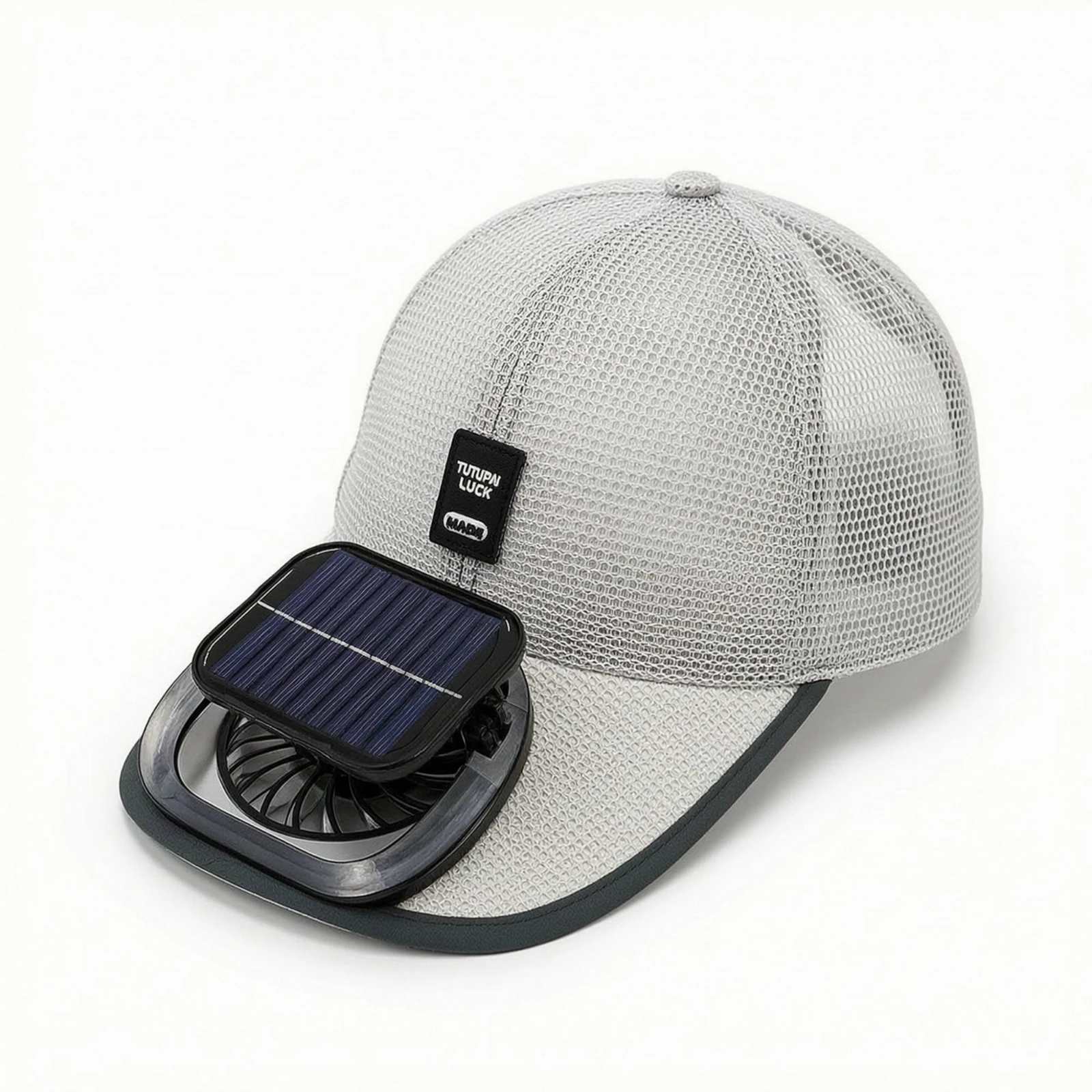 Baseball Cap with Fan Breathable Solar Fan Cap Hat with Visor Mesh Cooling Hat Lightweight for Hiking, Fishing