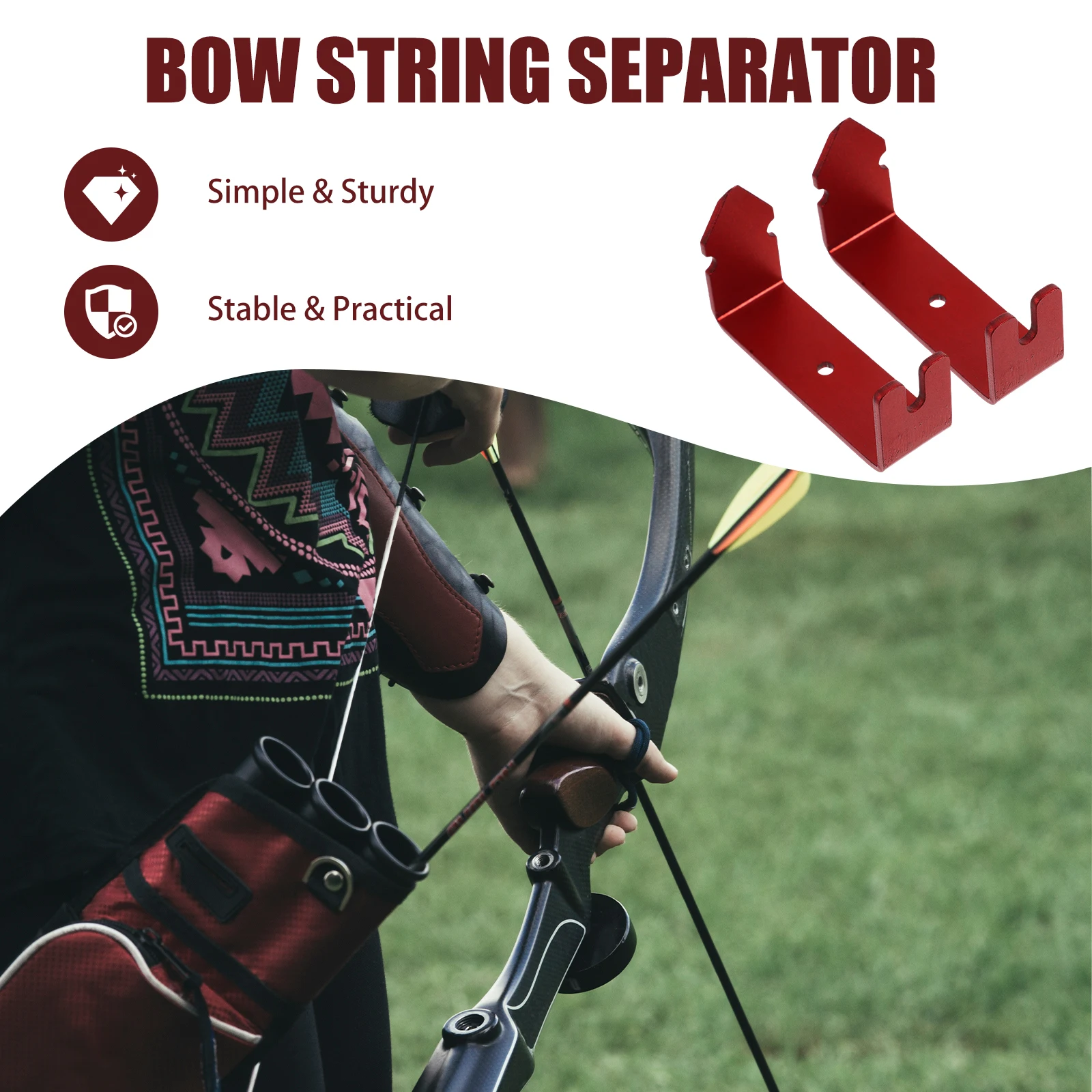 

2Pcs Bow String Separator Archery Accessories Durable Material Protect Bowstring Simple Labor Saving Operation Widely Used