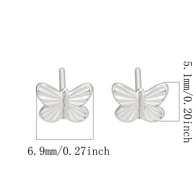 S925 Sterling Silver Embossed Butterfly Women's Earrings Hypoallergenic Suitable for Women's Holiday Gifts