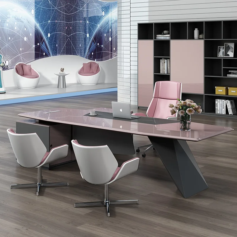 

Simple and modern boss table, fashionable desk, female president's room furniture, single paint manager's desk