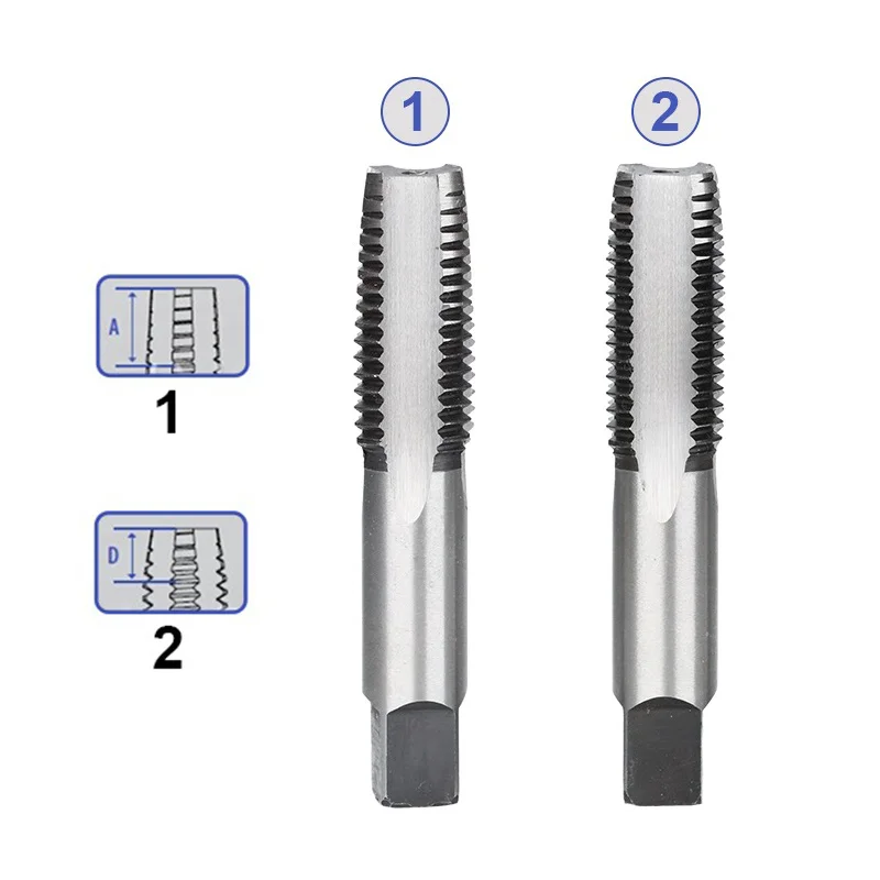 XCAN Thread Tap Set Right Hand Straight Flute Tap M2.5 M5 M12 M14  M16 Metric 2pcs Threading Tool Screw Tap Drill