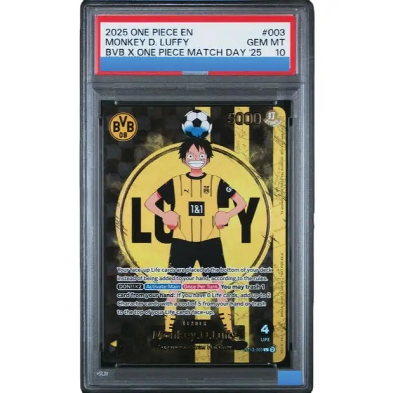 

Proxy ONE PIECE PROMOS #003 MONKEY D. LUFFY BVB X ONE PIECE MATCH DAY 25 ST13-003 Authentication Grading 10 Collection Game Card