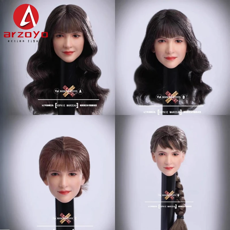 

BOOK MEN TOYS BM01 1/6 Sophie Movable Eyes Head Sculpt with 4 Replaceable Hair Cover Fit 12'' Female Soldier Action Figure Body
