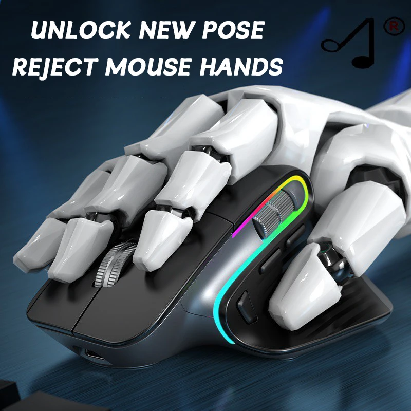 Imagem -04 - Optical Wrist-care Luminescence Jogo Esports Mouse Mouse Bluetooth sem Fio 2.4ghz Dpi Laptop Tablet Mac Ipad Novo Ajustável