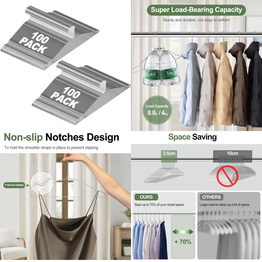 

Сверхмощные металлические вешалки для одежды, упаковка 200 шт., нескользящие, ультратонкие, экономия места для шкафов, идеально подходят для рубашек и пальто