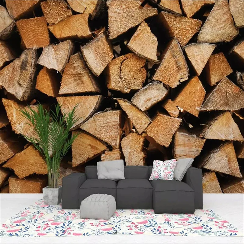 Custom wallpaper 3D photo mural wood block papel de parede birch tree forest shocking Living Room Bedroom Hotel restaurant mural