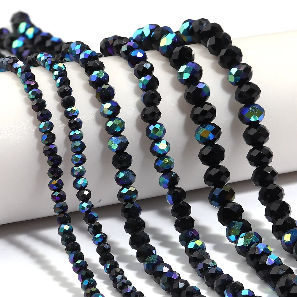 1 Strand 3/4/6/8/10mm Multicolor Faceted Crystal Abacus Beads Flat Glass Beads For Jewelry Making DIY Necklace Bracelet Crafts