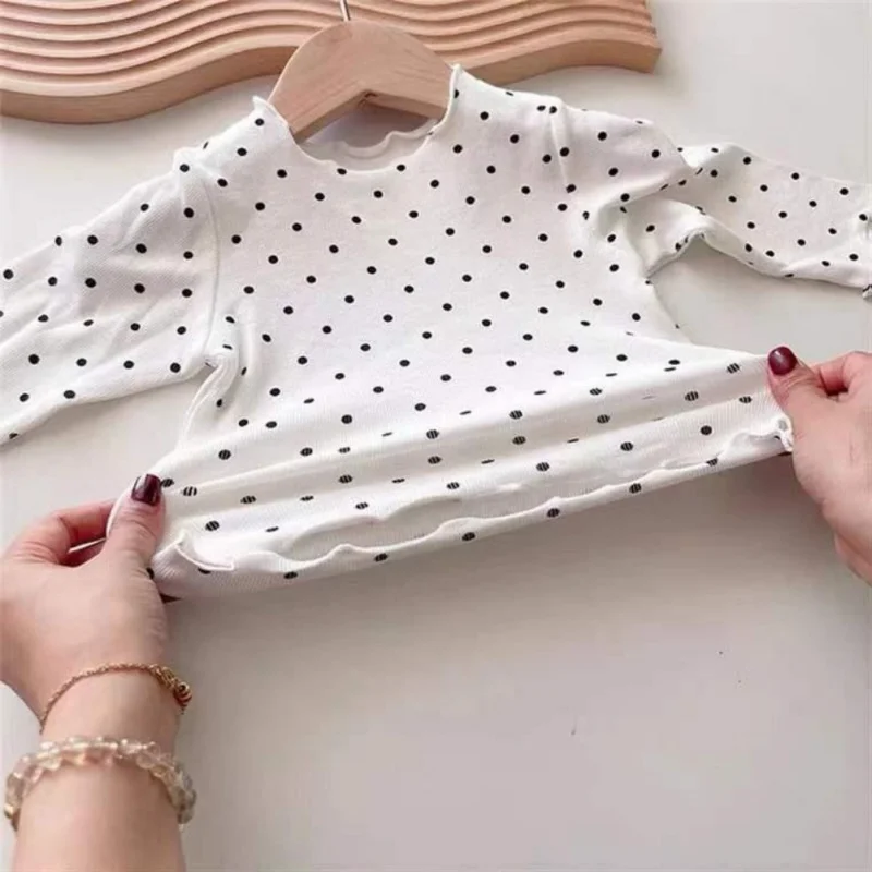 2Pcs Spring Autumn Baby Sleepwear Sets Fashion Toddler Long Sleeve Dot Print Tops+Pants Infant Newborn Girls Boys Pajamas Suits