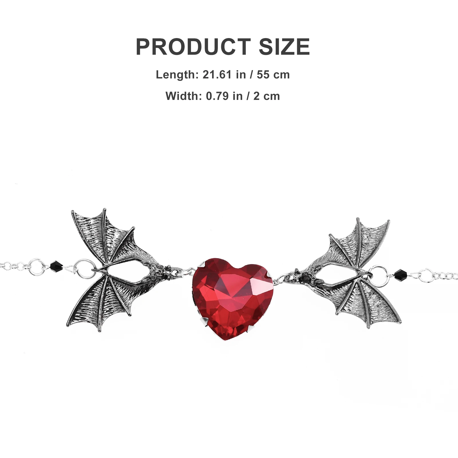 

Alloy Bat Crystal Pendant Pendant Jewelry Jewelry Gothic Style Neck nament Red Color Women Halloween Party Gift