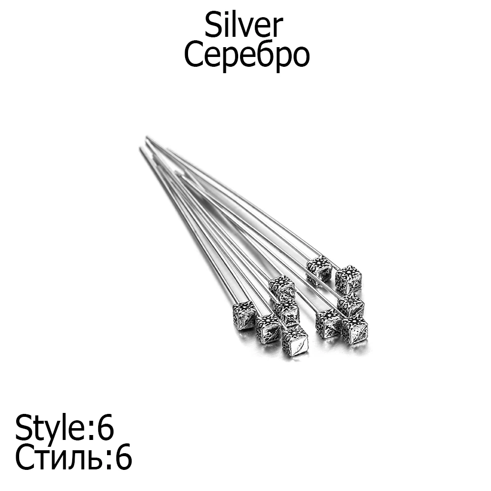 20 Stks/partij 50Mm Antieke Zilveren Bloem Hoofdspelden Voor Sieraden Maken Diy Kralen Bal Spelden Naalden Bevindingen Voor Diy Oorbellen Sieraden