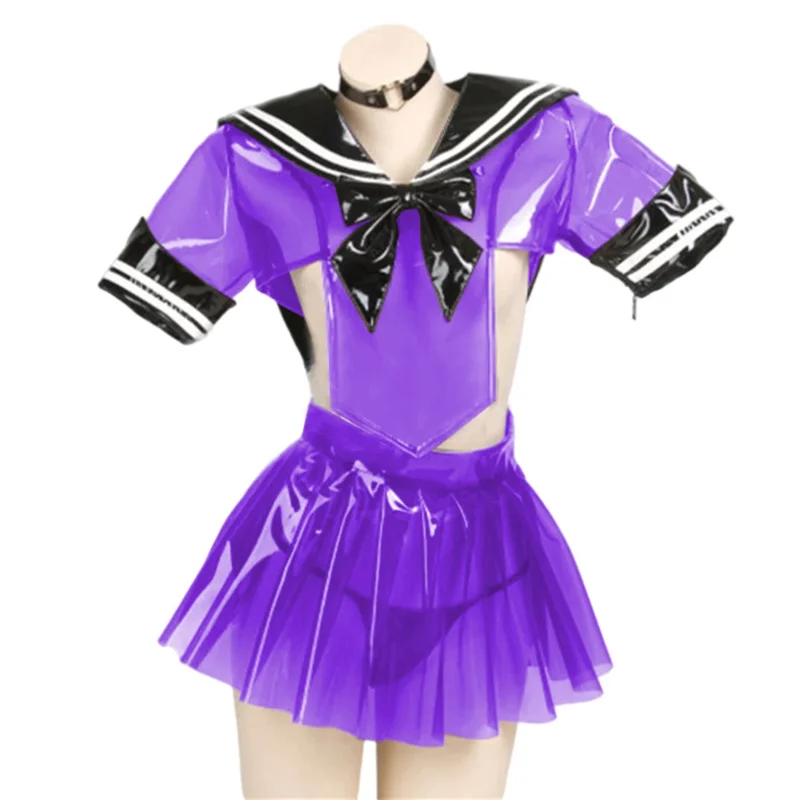 Studunt Uniform Clear PVC Japanese Style Student Girls School Uniforms Girls Navy Costume Women Sexy Navy JK Suit Sailor Outfit