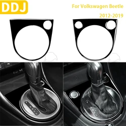 For Volkswagen Beetle 2012-2019 Car Accessories Piano Black Plastic Interior Gear Panel Frame Trim Sticker