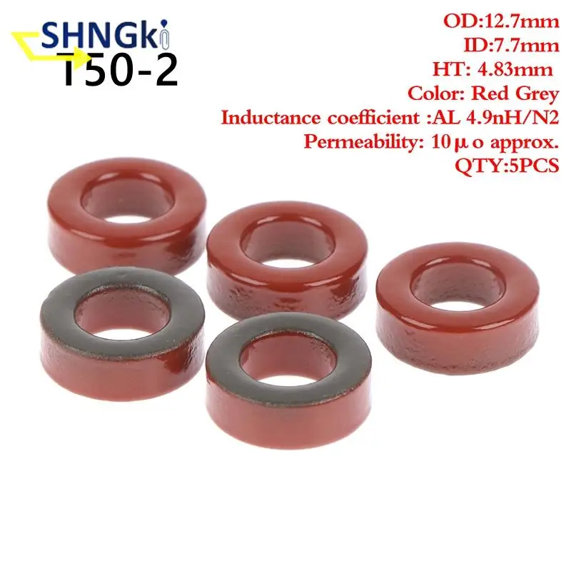 5pcs/lot T37-6 / T37-2 / T50-2 / T-30-2 Iron Powder Cores Iron Dust Core Ferrite Toroid Core Coating