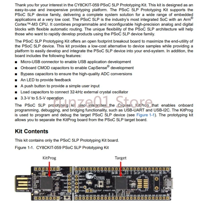 คอร์เทกซ์ CY8C58LP แขน PSoC5 CY8CKIT-059