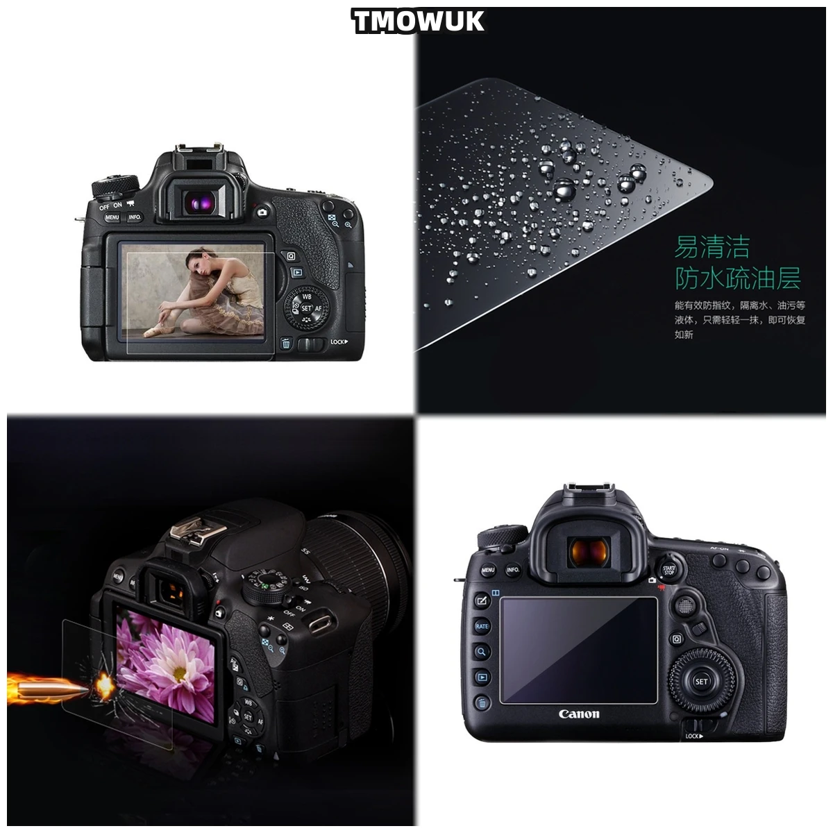 

For Canon 5DIII 5DIV 5DS 5DR 1DX Tempered Glass Screen Protector 9H Hardness Anti-Scratch HD Clear Camera LCD Film