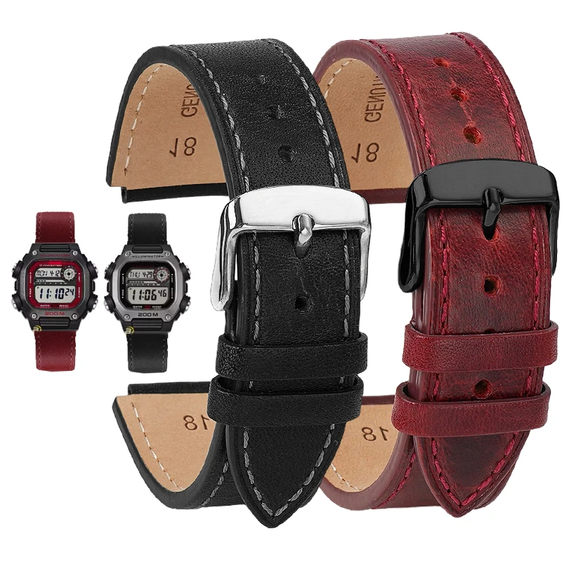 Аксессуары для часов Casio DW-291H/DW-290 W-218H/W-219H AQ-S810W AEQ-110W MRW-200 модифицированный ремешок для часов из натуральной кожи 18 мм