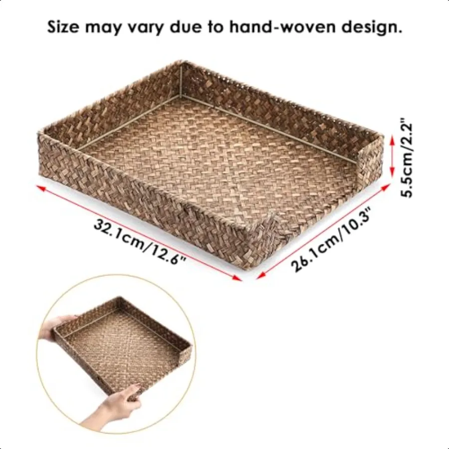 KY متعددة الأغراض A4 ملف صينية الأعشاب البحرية الطبيعية مكتب صينية المنظم المنسوجة حجم الرسالة مكتب وثائق صواني مجلة تخزين الملفات