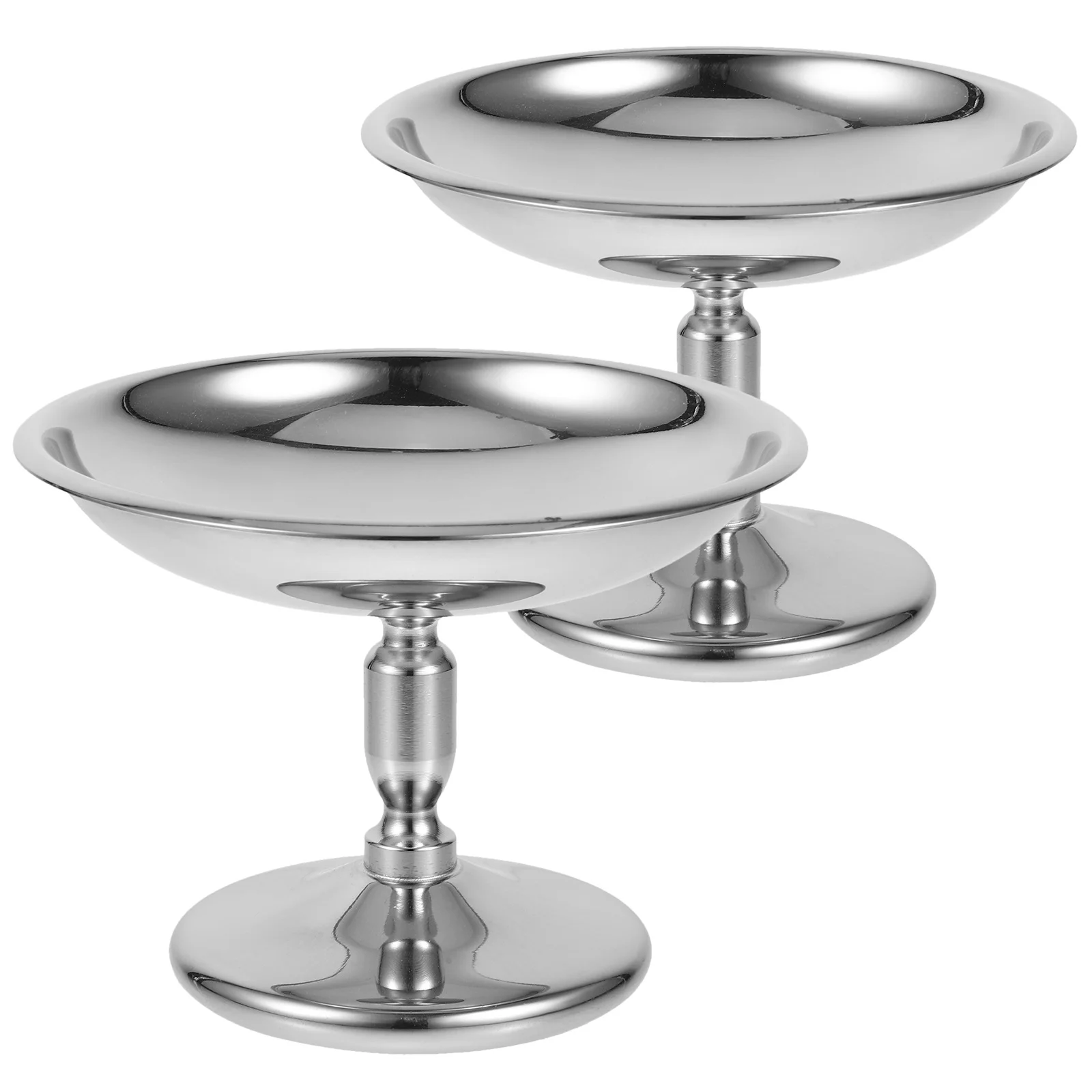 

2 шт., десертные миски из нержавеющей стали, винтажные сервировочные чашки на ножках для мороженого, фруктового салата, мороженого, вечерние посуды, кухонная посуда