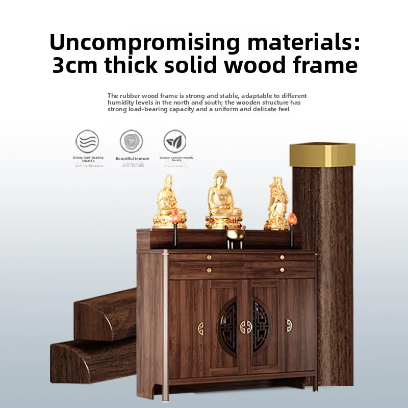 HXL مذبح الجدول البخور حالة بوذا مذبح مجلس الوزراء لعبادة بوديساتفا وإله الثروة عرض الجدول