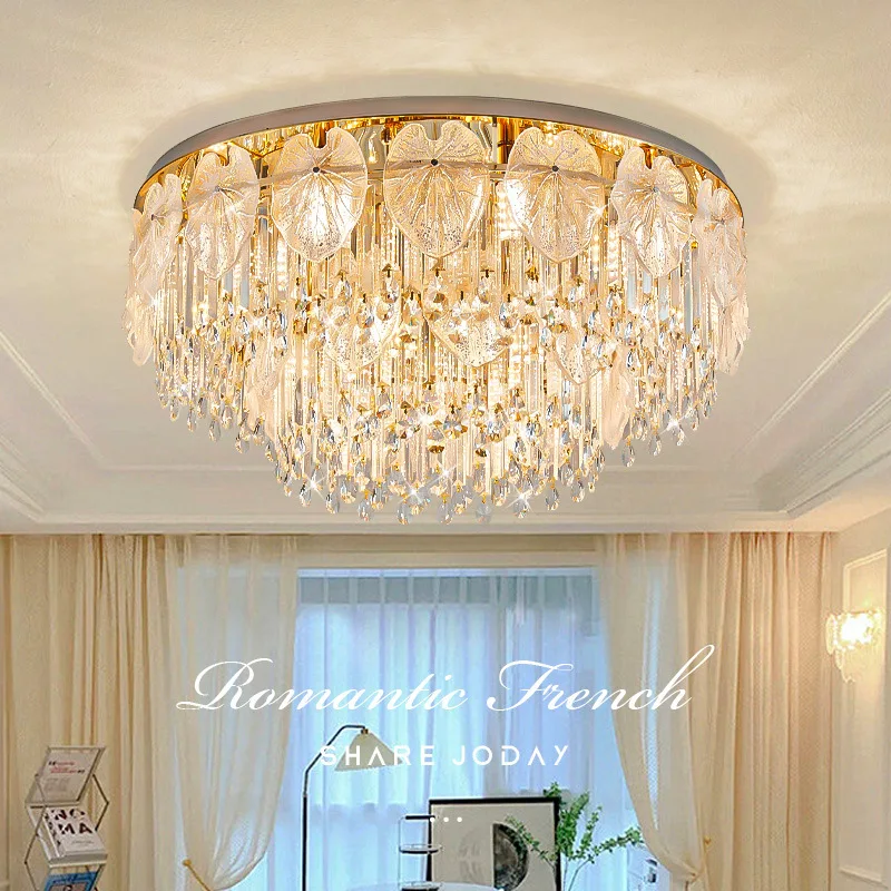 

New Luxury Living Room Ceiling Lamp Children's Room French Fairy Tale Style Simple Modern Dining Room High Quality Crystal Light