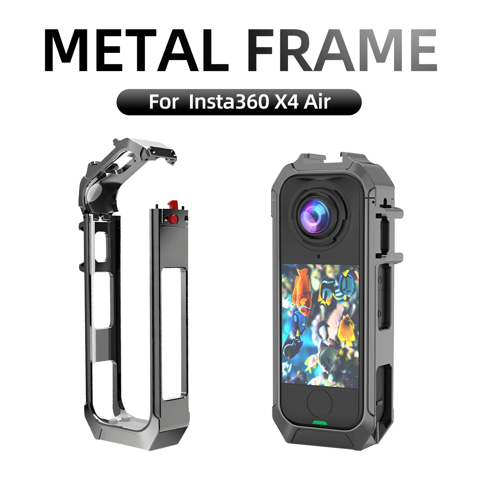 Cage à cadre en aluminium pour Insta360 X4 Air, étui de protection en métal à Attraction magnétique, boîtier de chaussure froide pour accessoires X4Air