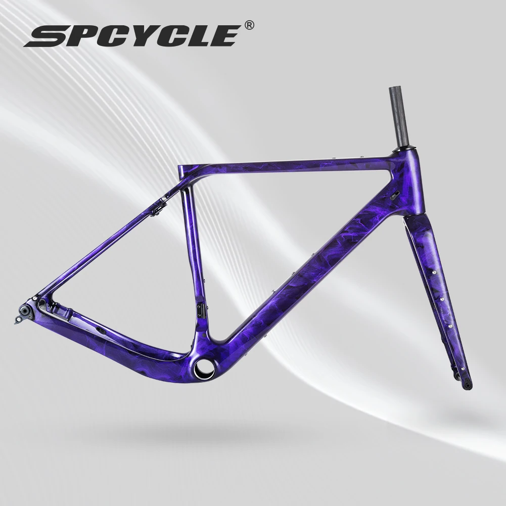 Spcycel G058 telaio bici ghiaia carbonio cavo Semi interno 700 x50c T47 BB freno a disco ghiaia bicicletta telaio in carbonio