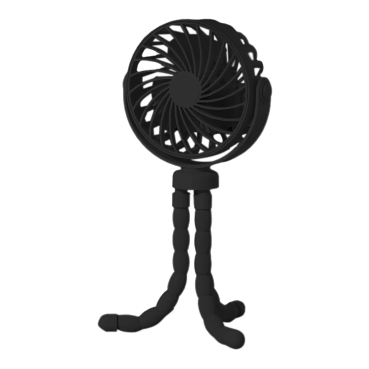 Octopus Fan, Desktop Camping Fan, USB Rechargeable Tripod Fan, with Light Fan Black