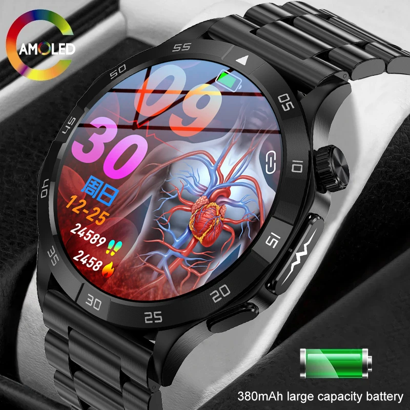 Amoled Uhr 466*466 Bildschirm neue Smartwatch Männer zeigen immer Zeit Bluetooth Anruf Herzfrequenz