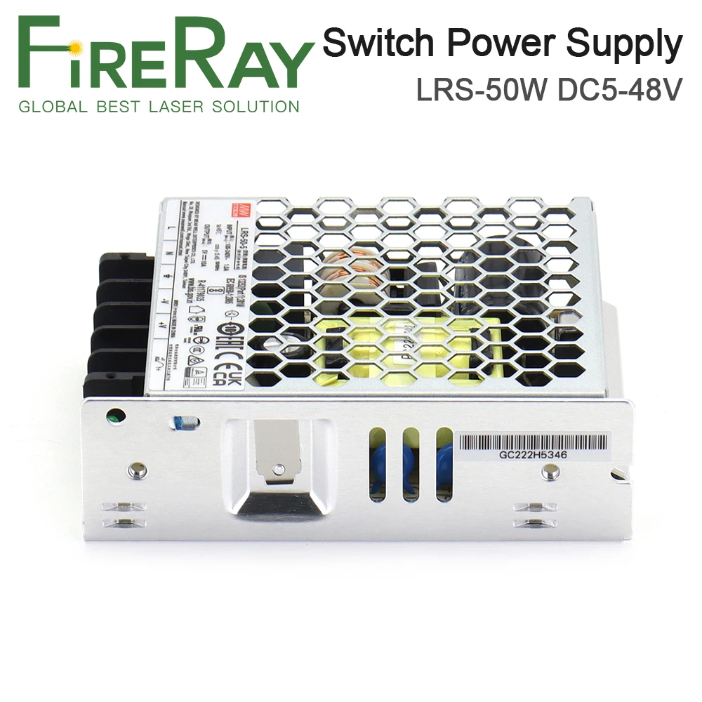 

FireRay Original MeanWell Switch Power Supply LRS-50W LRS-75W 5-48V For Laser Marking Controller