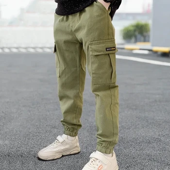 2025 New Spring Autumn Boys Pants Casual Long Style Trousers For Kids 3- 12 Years Old Teenage Children Sport Outdoor Pants 4