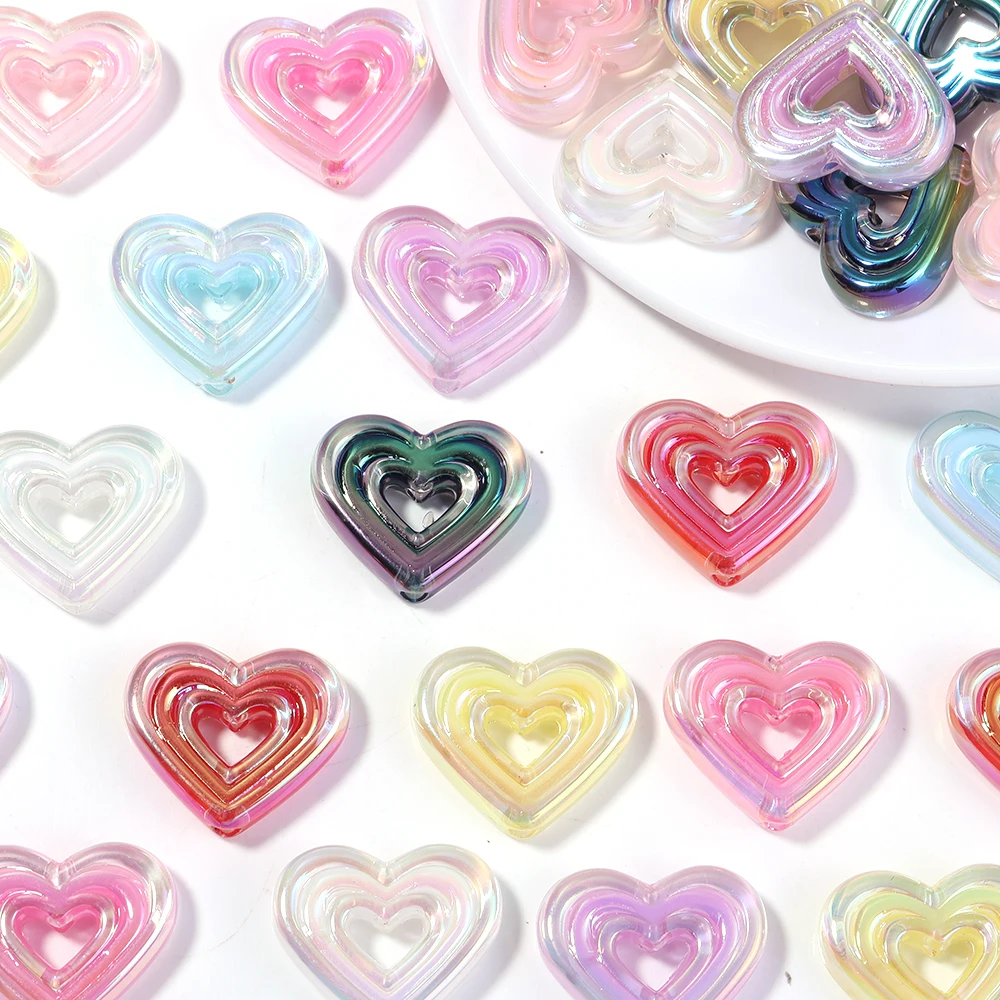 10pcs Transparent Heart Vertic - огляд і ціна Phone Accessories Beads