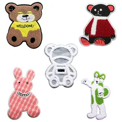 Cute Cartoon Plush Rabbit, Bear And Wolf, Jacket, Sticker, DIY, Animation, Children's Sewing Clothing, Embroidery Badge, 1 Piece