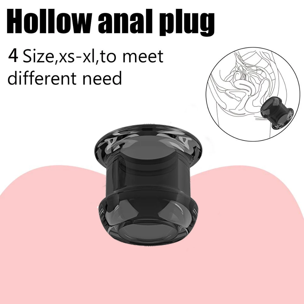 Hollow Anal Plug With Stopper Translucent Visible Anal Dilator Butt Vagina Anus Peep Expander Fidget BDSM Sex Toys For Women Gay