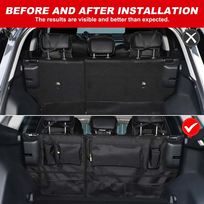 

2piece set cloth black For Toyota RAV4 2020-2024 car rear seat back hanging bag storage bag interior modification accessories