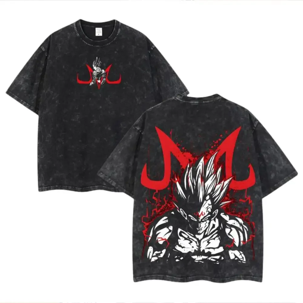 Abbigliamento Harajuku da uomo Anime Dragon Ball Cosplay T-shirt lavata in cotone manica corta ampia T-shirt sportiva casual da fitness
