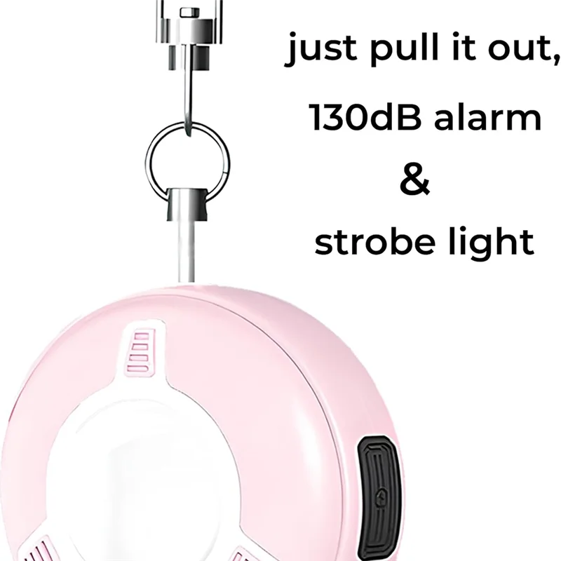 ABZW Pequeno alarme de segurança pessoal para mulheres e crianças - chaveiro próprio com sirene alta de 130Db - luz estroboscópica