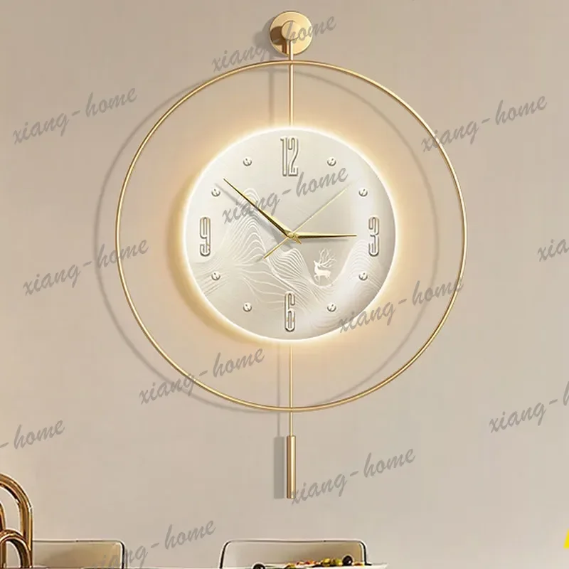 Art Mural Living Room Wall Watch Aesthetic Interior Luxury Digital Luminous Clock Wall Creative Fashion Horloge Home Decoration