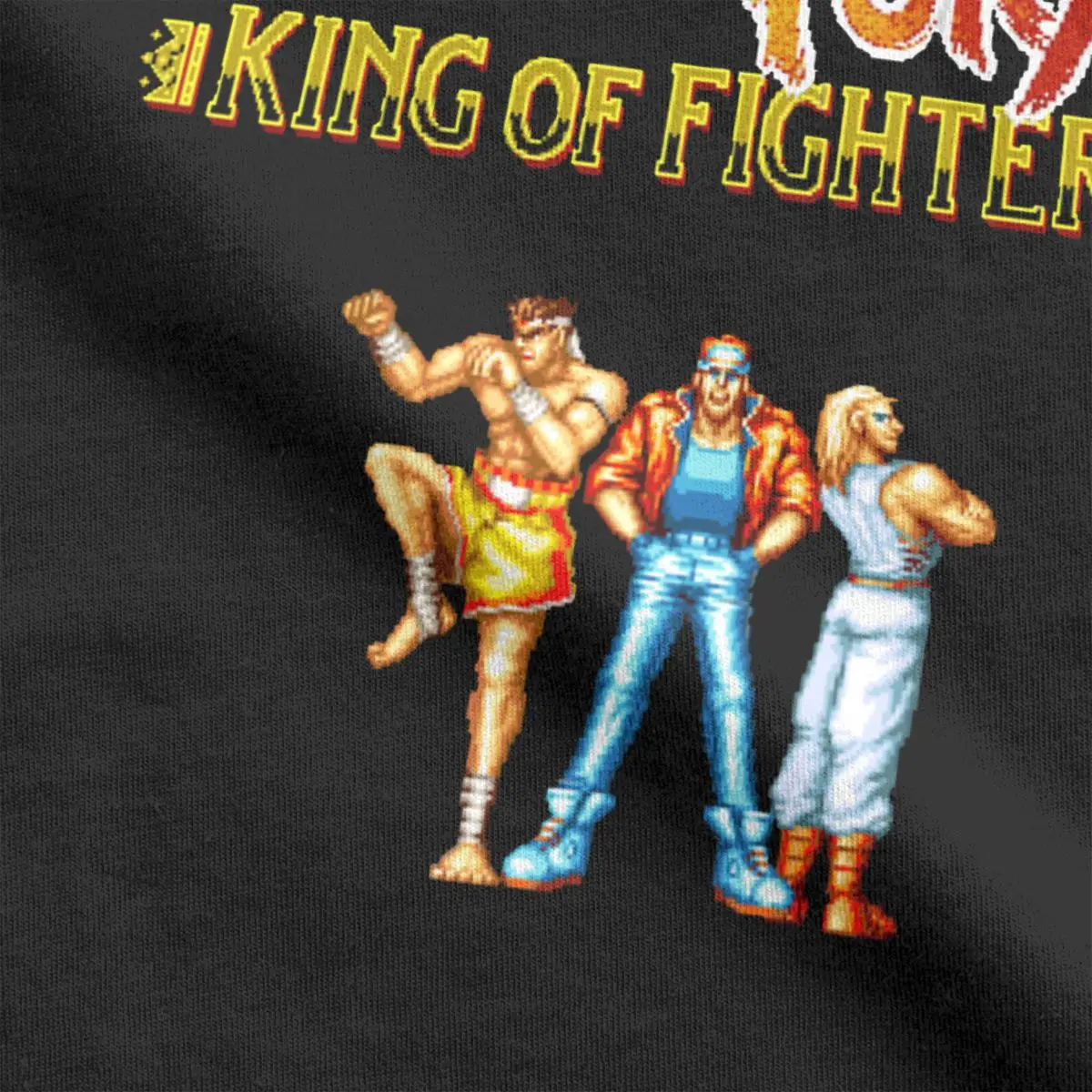 Fatal Fury King Of Fighters T Shirt for Men pixel retro game Shirt Short Sleeve O Neck T-Shirt Pure Cotton New Arrival Clothes