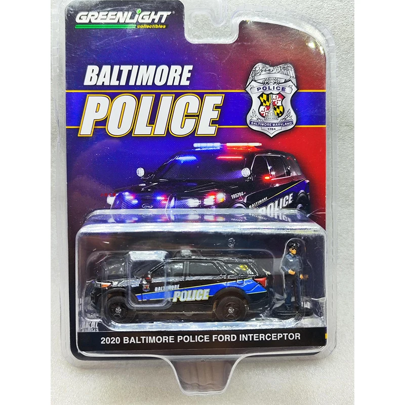 Door Greenlight 1/64 Diecast Modelauto 2021 Tahoe Politie Achtervolging Voertuig PPV Wit met Zwarte Strepen General Motors Fleet Police