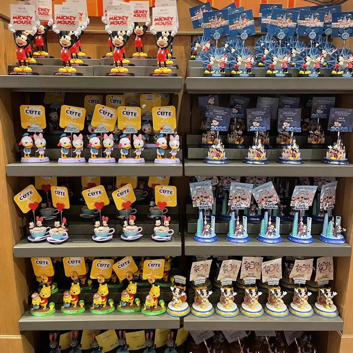 

Shanghai Disneyland Cartoon Photo Clip Ornament Souvenirs - Mickey & Minnie Mouse, Stitch, Judy Hopps Figurine Desk Decorations